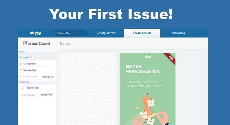 Create your first magazine issue
