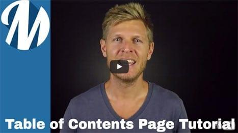Table of Contents Page Tutorial