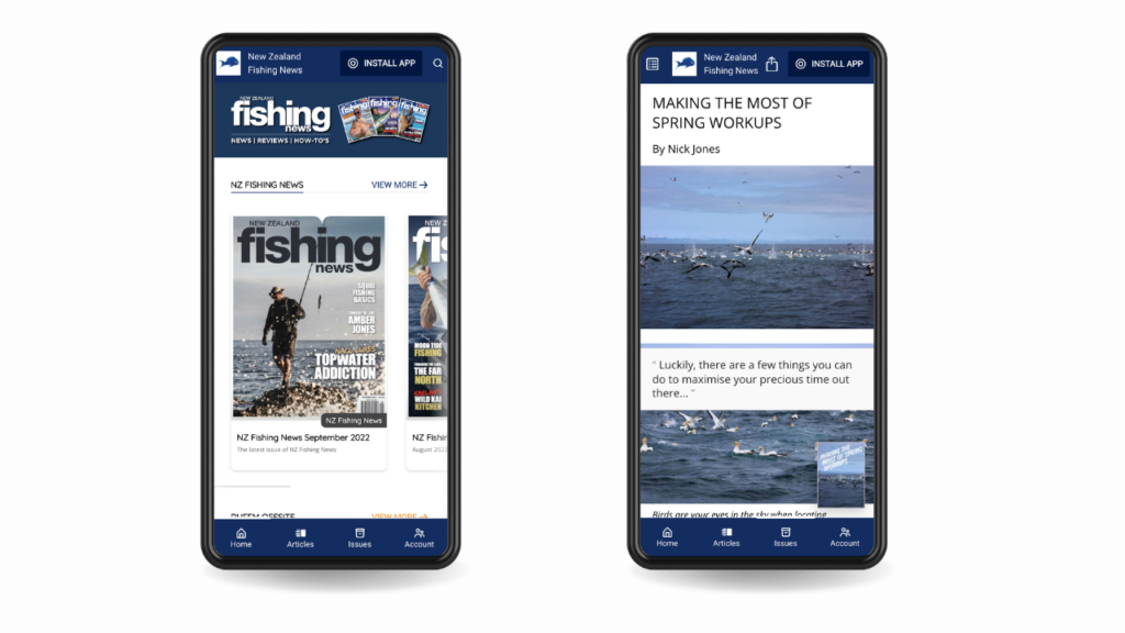 new zealand fishing digital magazine powered by magloft universal app
