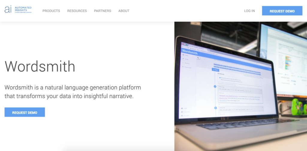 wordsmith ai content generator homepage